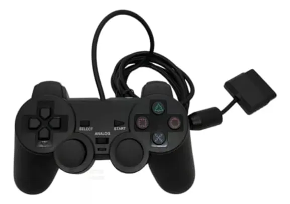 Controle Ps2 Para Play 1 e Play 2 Ps2 Compativel Joystick Dualshock - SANTELETRO