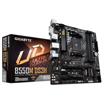 Placa Mãe Gigabyte B550M DS3H, AMD AM4, Micro ATX, DDR4