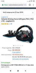 Volante Driving Force G29 para PS4 / PS3 / PC - Logitech G - R$ 999