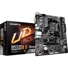 Placa Mãe Gigabyte B550M H, Chipset B550, AMD AM4, mATX, DDR4