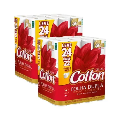 Papel Higiênico Folha Dupla Cotton 48 Rolos