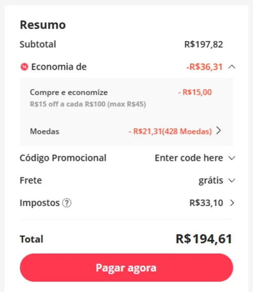 Imagem na descrição da promoção