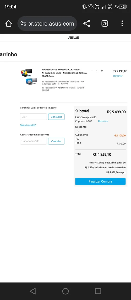 Imagem na descrição da promoção