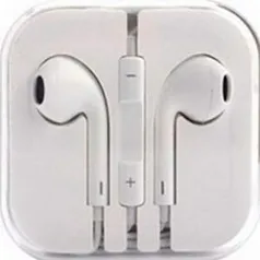 [CLUBE DO RICADO] Fone de Ouvido Intra Auricular Estéreo com Controle de Audio e Microfone - PC-100 Branco - R$15