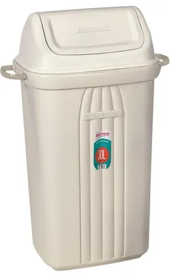 Lixeira Basculante Plástica, 30L, Branco, Sanremo