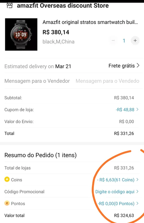 Imagem na descrição da promoção