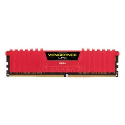 MEMORIA CORSAIR VENGEANCE LPX VERMELHO 8GB (1X8) 2400MHZ DDR4, CMK8GX4M1A2400C16R