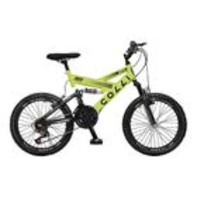 Bicicleta Infantil Colli GPS20  Aro 20, 21 Marchas, Tamanho Quadro 14, Aço Carbono, Dupla Suspensão, Amarelo