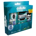 Kit Aparelho Gillette Mach3 Acqua Grip + 3 Cargas + Gel de Barbear