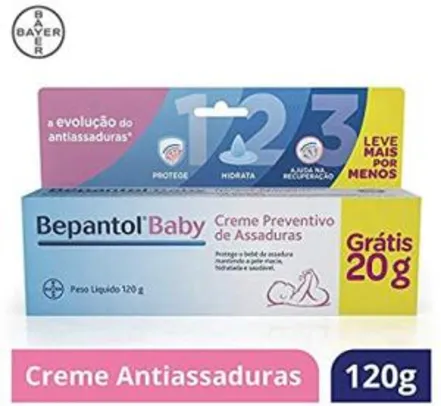 Creme Preventivo de Assaduras para Bebês, Embalagem Econômica, Bepantol Baby, 120 g