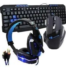 Kit Gamer Teclado Headset e Mouse Luz Led - R$80