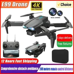 Quadcopter Drone 6k Hd E99 Pro Com Fixação De Altitude De Controle Remoto Para Fotografia