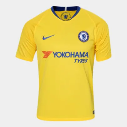 Camisa Chelsea Away 2018 s/n° - Torcedor Nike Masculina - Amarelo e Azul | R$153