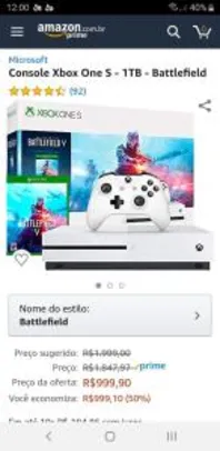 [Amazon Prime] Xbox One S - 1TB (link na descrição)