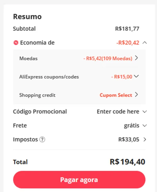 Imagem na descrição da promoção