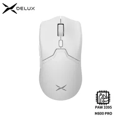  [Taxa inclusa/Moedas] Mouse sem fio Delux M800 PRO PAW3395, 26000DPI