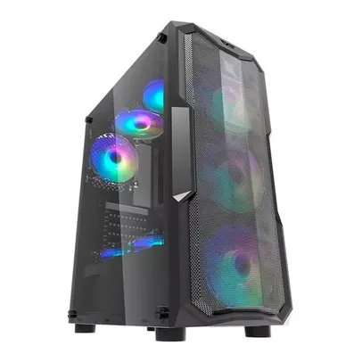 GABINETE GAMER AIGO DARKFLASH AQUARIUS MESH LATERAL ACRILICO PRETO