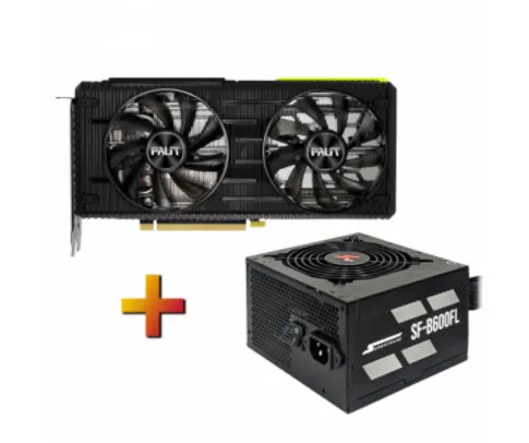 Kit Upgrade Palit RTX 3060 Ti Dual OC + Fonte SuperFrame 600W