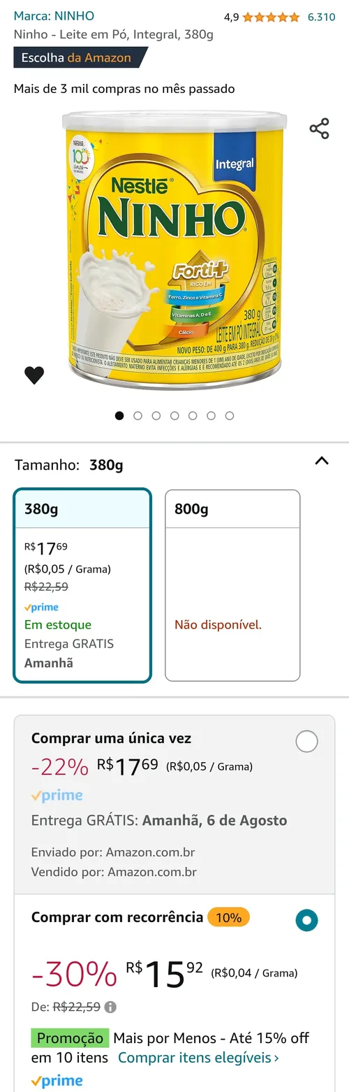 Imagem na descrição da promoção