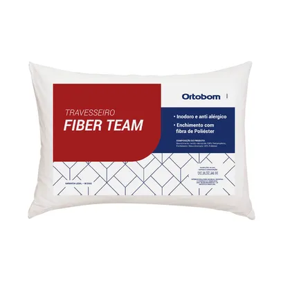 Travesseiro em Poliéster Siliconizado Ortobom 45x65cm Fiber Team Branco 1 Peça