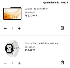 Galaxy Tab S8 Grafite 256GB + Galaxy Watch4 BT 40mm