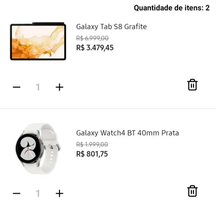 Galaxy Tab S8 Grafite 256GB + Galaxy Watch4 BT 40mm