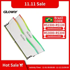 (Contas Novas R$229) MEMÓRIA RAM DDR4 GLOWAY RGB 2X8GB 3200Mhz