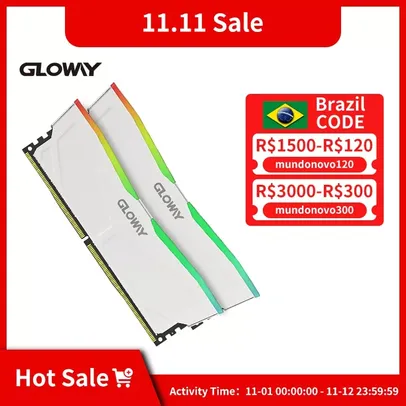 (Contas Novas R$229) MEMÓRIA RAM DDR4 GLOWAY RGB 2X8GB 3200Mhz