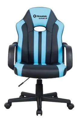 Cadeira Gamer Estofada Preta E Azul  Greatek - Móveis para Escritório