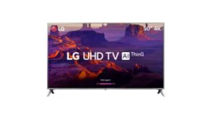 Smart TV LED 50" LG 50UK6510 Ultra HD 4k com Conversor Digital 4 HDMI 2 USB Wi-Fi ThinQ AI WebOS 4.0 60Hz Inteligencia Artificial - Prata