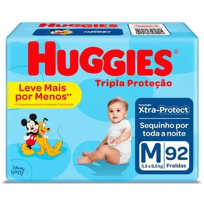 Fralda Huggies Tripla Proteção M - 92 Unidades