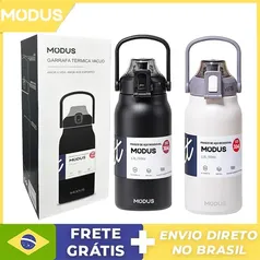 [BR] MODUS Garrafa Térmica de Aço Inoxidável 1,700ML Com Palha Copo Térmica Fria e Quente Vácuo 