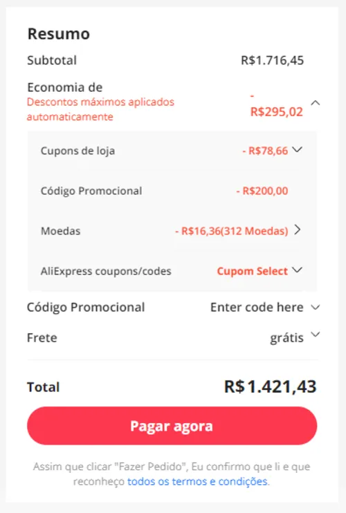 Imagem na descrição da promoção