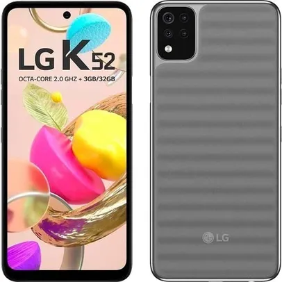 Smartphone LG K52 - Cinza - 64GB - ram 3GB - Octa Core - 4G - Câmera Quádrupla - Tela 6.6 - Android 