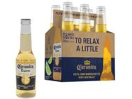 Saindo por R$ 22,51: Cerveja Corona Coronita Extra Lager 6 Unidades - 210ml | Pelando