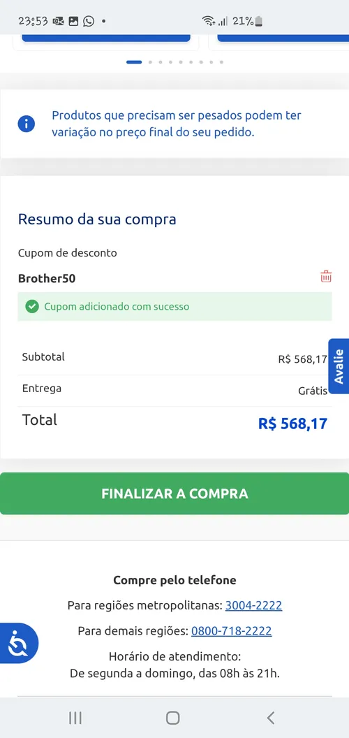 Imagen na descrição da promoção