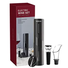 Kit Automático Abridor Vinho Garrafa Saca Rolha Elétrico (Baterias Não Incluídas)