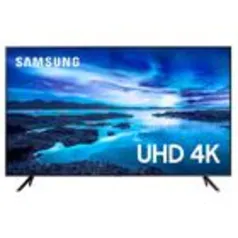 Smart TV Samsung 65 Polegadas UHD 4K, 3 HDMI, 1 USB, Processador Crystal 4K, Tela sem limites, Visual Livre de Cabos, Alexa - UN65AU7700GXZD
