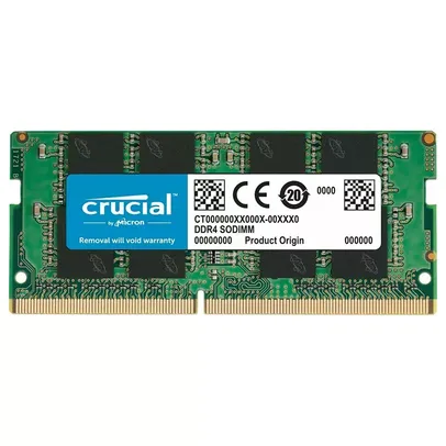 [Conta Nova R$ 154] Memória RAM Crucial para Notebook DDR4 16GB 3200mhz