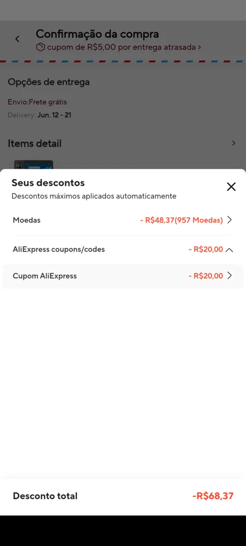 Imagem na descrição da promoção