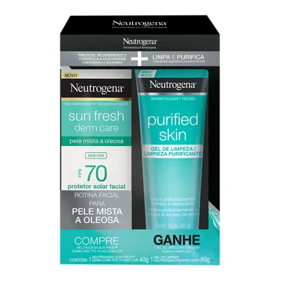 Kit Neutrogena Protetor Solar Derm Care + Gel de Limpeza Purified Skin