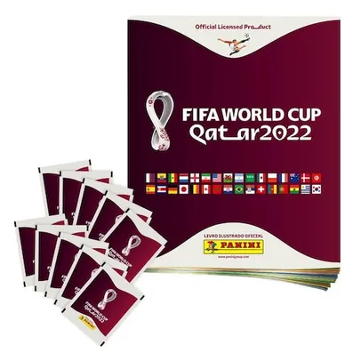 Kit Com 1 Álbum Brochura + 10 Envelopes De Figurinhas Da Copa Do Mundo Qatar 2022 