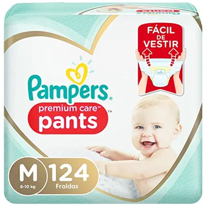 Fralda Pampers Pants Premium Care M 124 unidades