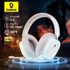 Baseus Gaming Headphone com microfone, Bluetooth 5.3, driver de 40m