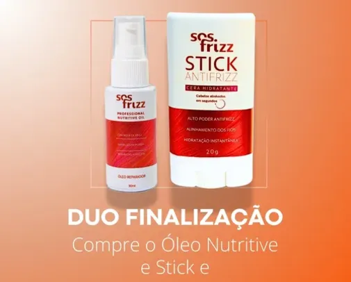 Kit Duo Finalização - Stick Antifrizz e Óleo Finalizador para Cabelos, Estilo Simples e Elegante