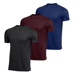 ￼Kit 3 Camiseta Masculina Tecnologia Dry Proteção Solar UV50 Térmica Anti Suor Academia Treino