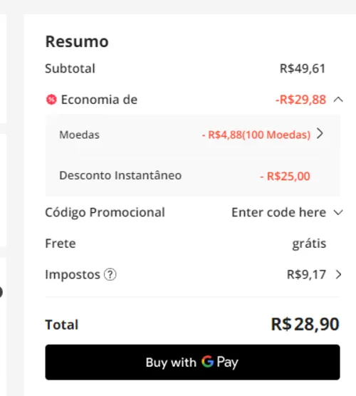 Imagem na descrição da promoção