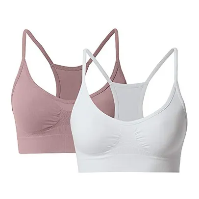 Kit 2 Top Nadador Micr.S/Costura , She, Feminino, Rosa Queimado/Branco, M