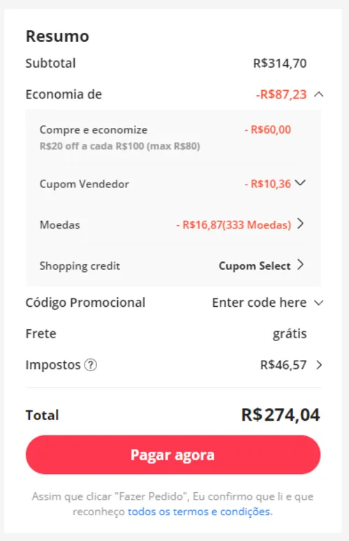 Imagem na descrição da promoção