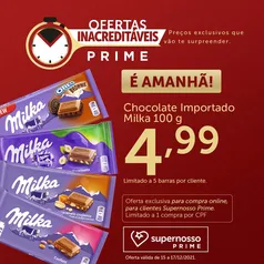 [Prime] Chocolate Polonês Milka Hazelnut Tablete 100G - R$5 Unidade